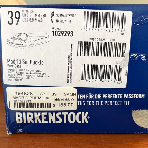 Birkenstock Madrid Sandal in Pale Sage with Oversized Buckle 39 - Picture 2 of 6